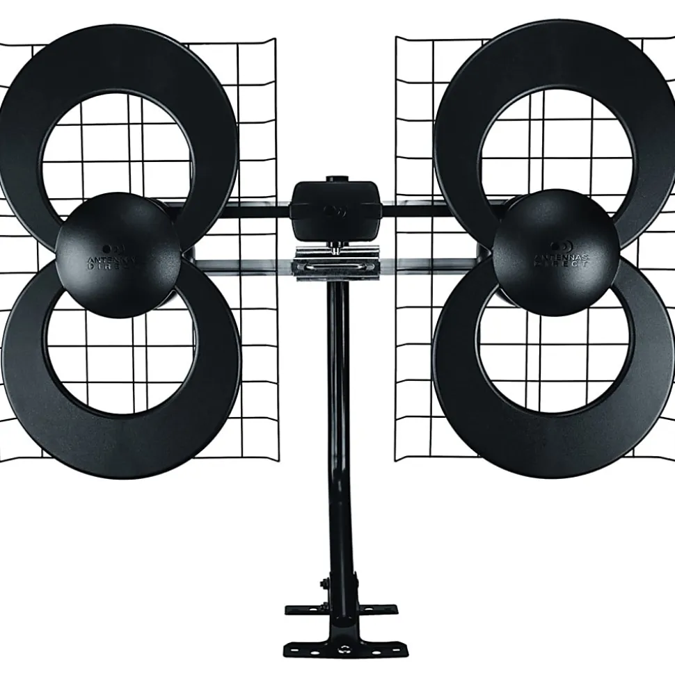 Antennas Direct® ClearStream® 4 Multi-Directional UHF Indoor Outdoor TV Antenna with 70+ Mile Range & 20-In. Mast, Black