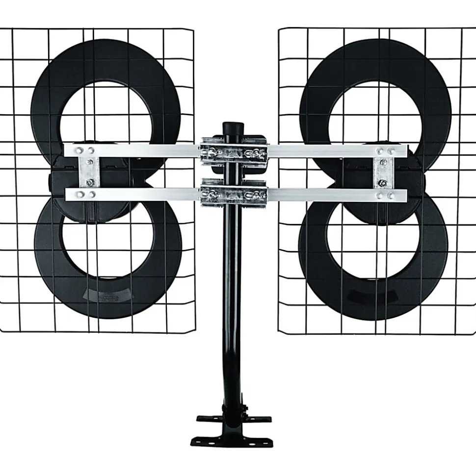 Antennas Direct® ClearStream® 4 Multi-Directional UHF Indoor Outdoor TV Antenna with 70+ Mile Range & 20-In. Mast, Black