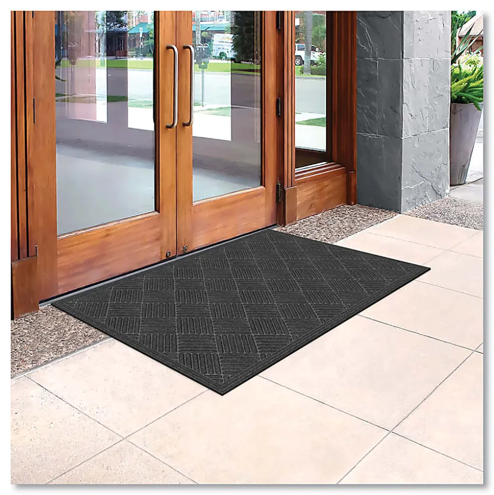 Apache Mills® Ecomat Crosshatch Entry Mat, 36 x 60, Charcoal