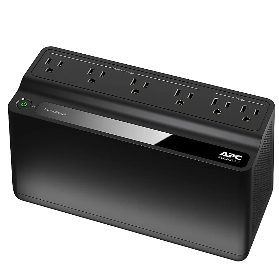 APC Back-UPS BE425M Battery Backup, 6 Outlet, 425VA/255W