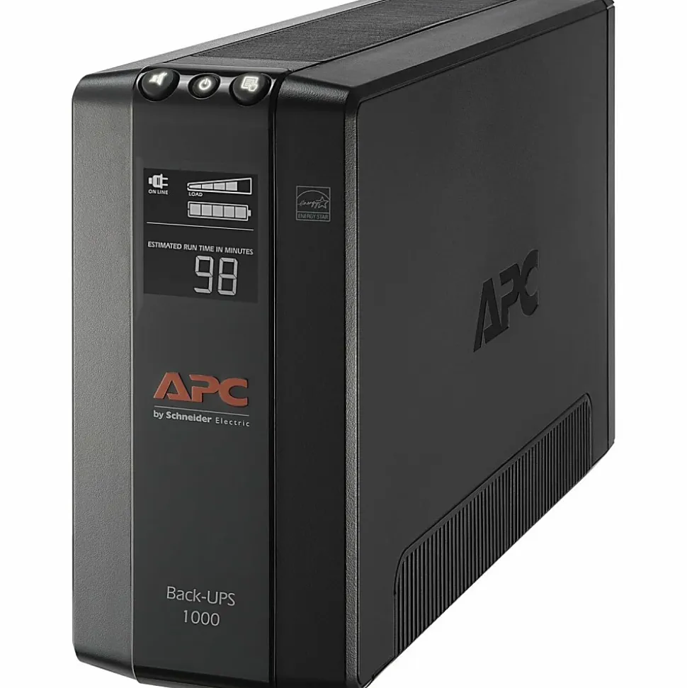 APC® Back-UPS® Pro BX Compact Tower Uninterruptible Power Supply, 8 Outlets, 1,000VA/600 Watts, BX1000M