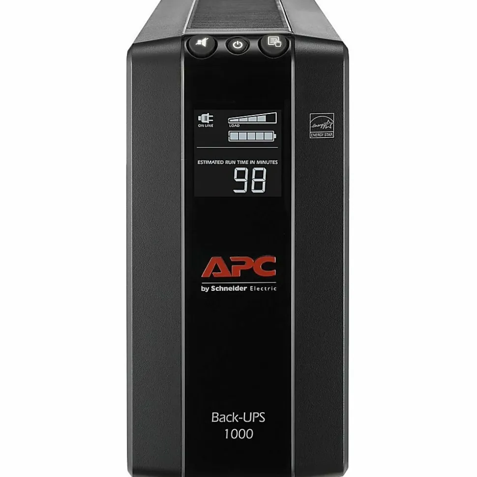 APC® Back-UPS® Pro BX Compact Tower Uninterruptible Power Supply, 8 Outlets, 1,000VA/600 Watts, BX1000M