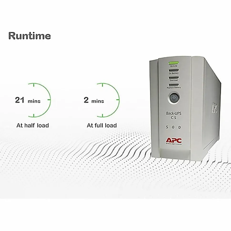 APC® Back-UPS, Small Office, 22-Minute Backup, 500VA/300 Watt