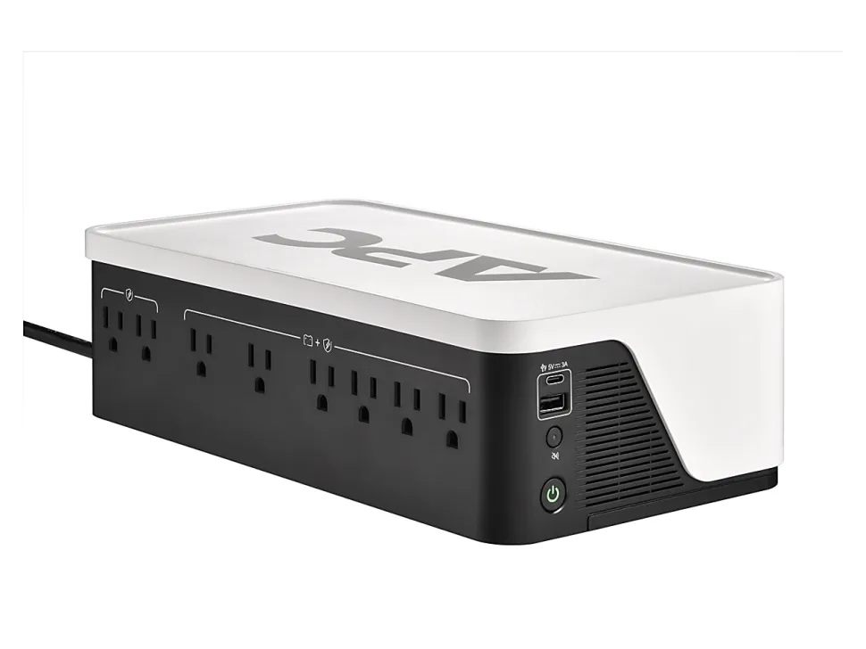 APC Back-UPS, 900VA/540W, Floor/Wall Mount, 120V, 8x NEMA 5-15R Outlets, USB Type A + C Ports, BE900G3