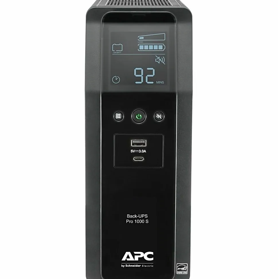 APC BR1000MS Back-UPS Pro 10-Outlet UPS, 1,000VA/600 Watts
