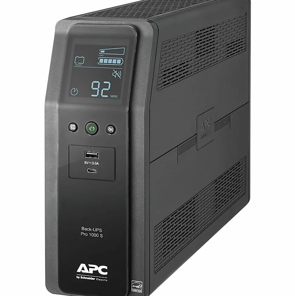 APC BR1000MS Back-UPS Pro 10-Outlet UPS, 1,000VA/600 Watts