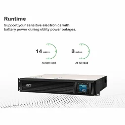 APC® Smart-UPS C 6-Outlet Rackmount With SmartConnect, 1,000VA/600 Watts, SMC1000-2UC