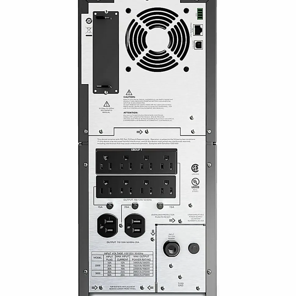 APC Smart-UPS, Line Interactive, 2200VA, Tower, 120V, 8x NEMA 5-15R+2x NEMA 5-20R outlets, SmartSlot, AVR, LCD, TAA - SMT2200US