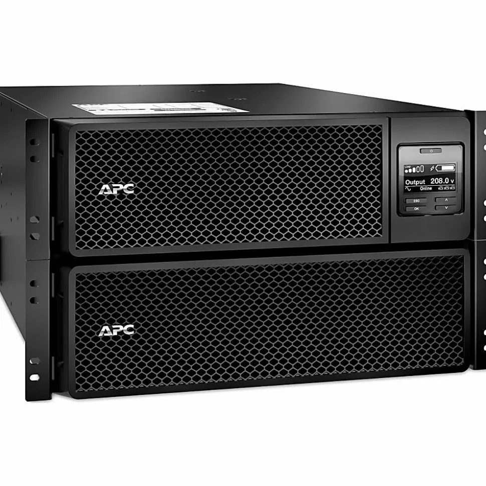 APC Smart-UPS On-Line, 10kVA/10kW, Rackmount 6U, 208V, 4x L6-20R+2x L6-30R NEMA outlets, Network Card+SmartSlot, Extended runtime, W/ rail kit