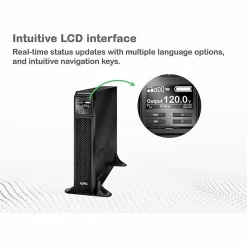 APC Smart-UPS On-Line, 3kVA, Tower, 120V, 8x 5-20R+1x L5-30R NEMA outlets, SmartSlot, Extended runtime, W/O rail kit - SRT3000XLA