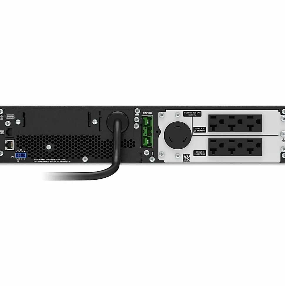 APC Smart-UPS On-Line, 2200VA, Rackmount 2U, 120V, 6x 5-20R+1x L5-20R NEMA outlets, SmartSlot, Extended runtime, W/ rail kit - SRT2200RMXLA