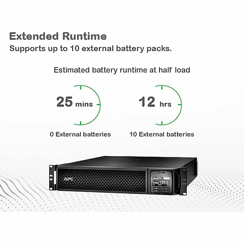APC Smart-UPS On-Line, 1000VA, Tower, 120V, 6x 5-15R NEMA outlets, SmartSlot, Extended runtime, W/O rail kit - SRT1000XLA