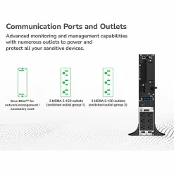 APC Smart-UPS On-Line, 1000VA, Tower, 120V, 6x 5-15R NEMA outlets, SmartSlot, Extended runtime, W/O rail kit - SRT1000XLA
