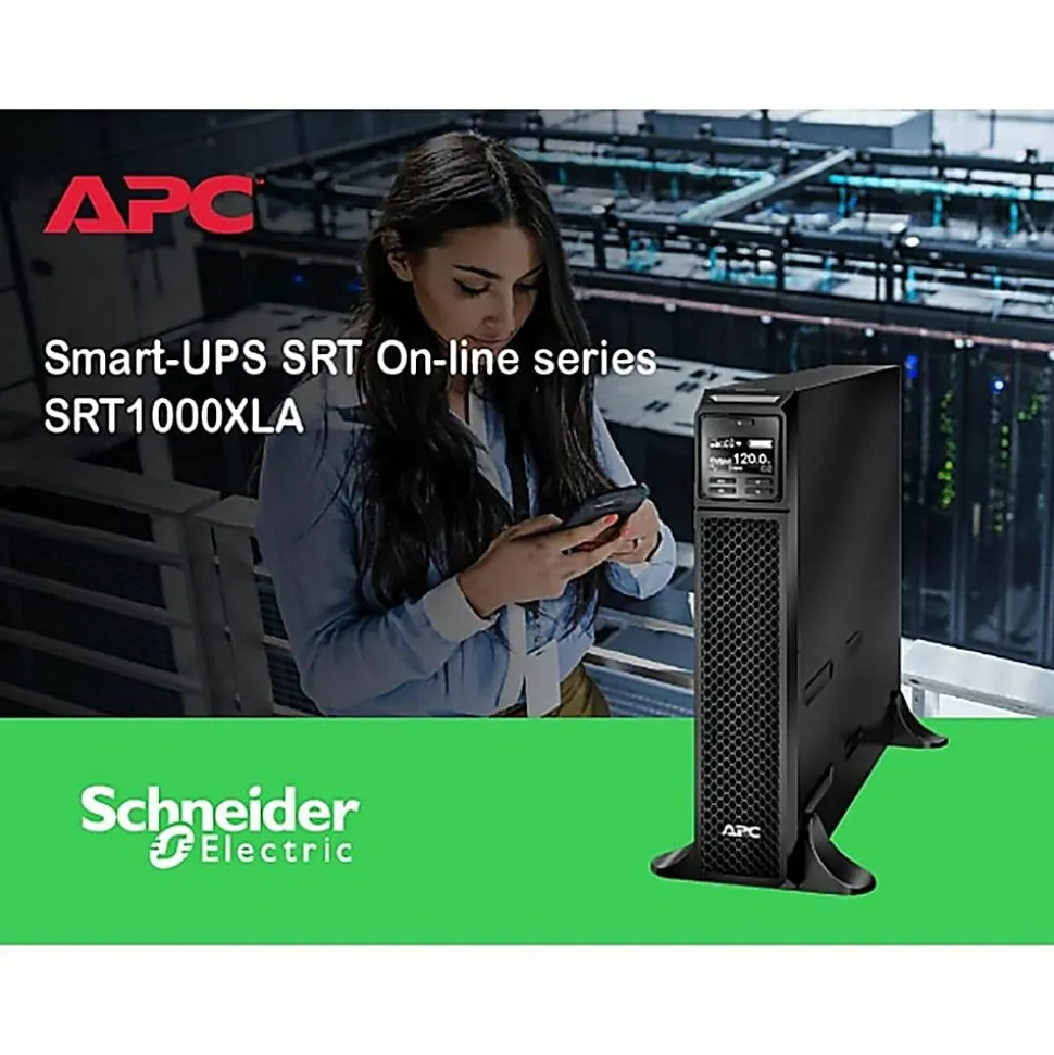 APC Smart-UPS On-Line, 1000VA, Tower, 120V, 6x 5-15R NEMA outlets, SmartSlot, Extended runtime, W/O rail kit - SRT1000XLA