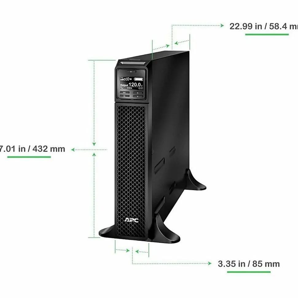 APC Smart-UPS On-Line, 2200VA, Tower, 120V, 6x 5-20R+1x L5-20R NEMA outlets, SmartSlot, Extended runtime, W/O rail kit - SRT2200XLA