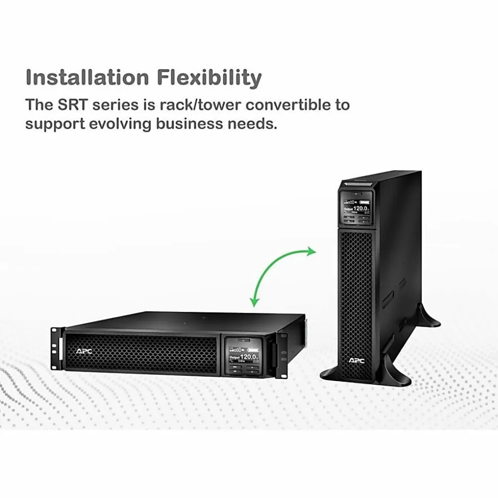APC Smart-UPS On-Line, 2200VA, Tower, 120V, 6x 5-20R+1x L5-20R NEMA outlets, SmartSlot, Extended runtime, W/O rail kit - SRT2200XLA