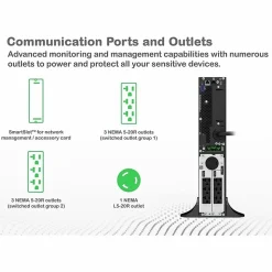 APC Smart-UPS On-Line, 2200VA, Tower, 120V, 6x 5-20R+1x L5-20R NEMA outlets, SmartSlot, Extended runtime, W/O rail kit - SRT2200XLA