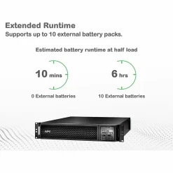 APC Smart-UPS On-Line, 2200VA, Tower, 120V, 6x 5-20R+1x L5-20R NEMA outlets, SmartSlot, Extended runtime, W/O rail kit - SRT2200XLA