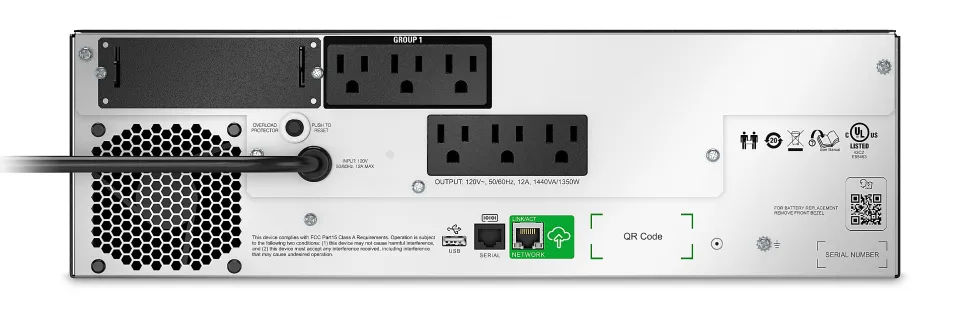 APC® Smart-UPS 6-Outlet Lithium-Ion Uninterruptible Power Supply, SmartConnect, 1500VA/1350 Watts, SMTL1500RM3UC