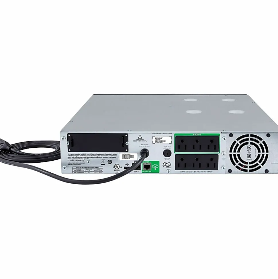 APC® Smart-UPS 6-Outlet Rack-Mount Uninterruptible Power Supply, 1,440VA/1,000 Watts, SMT1500RM2UC