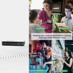 APC® Smart-UPS 6-Outlet Rack-Mount Uninterruptible Power Supply, 1,440VA/1,000 Watts, SMT1500RM2UC