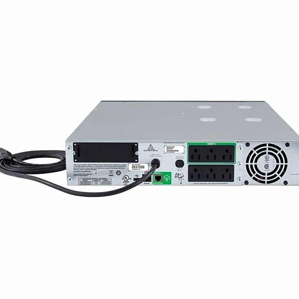APC® Smart-UPS 6-Outlet Rack-Mount Uninterruptible Power Supply, 1,000VA/700 Watts, SMT1000RM2UC