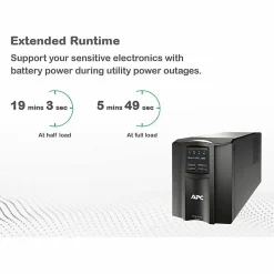 APC® Smart-UPS 8-Outlet Standalone Tower Uninterruptible Power Supply, 1,000VA/700 Watts, SMT1000C