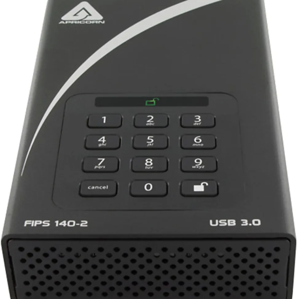 Apricorn Aegis Padlock DT FIPS 4TB External Hard Drive, ADT-3PL256F-4000