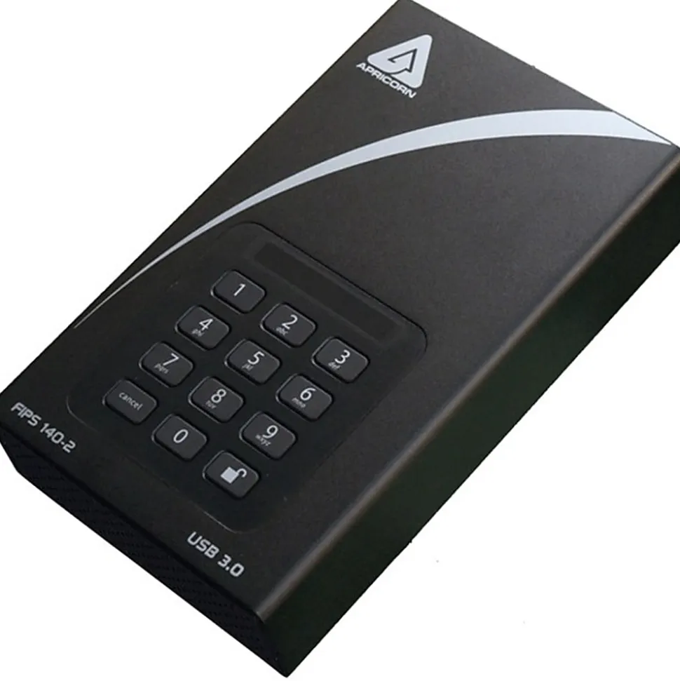 Apricorn Aegis Padlock DT FIPS 4TB External Hard Drive, ADT-3PL256F-4000