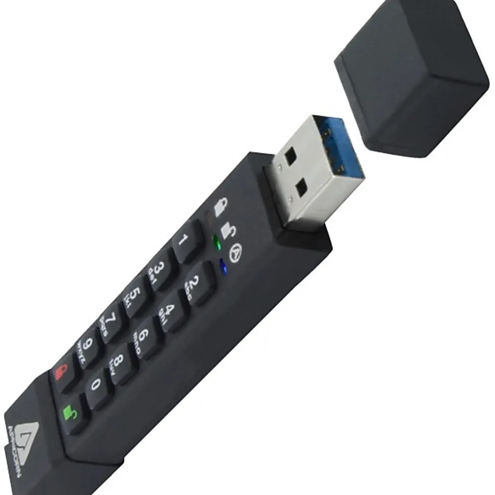 Apricorn 128GB Aegis Secure Key 3z USB 3.1 Flash Drive - 128 GB - USB 3.1 - 77 MB/s Read Speed - 72 MB/s Write Speed - ASK3Z128GB