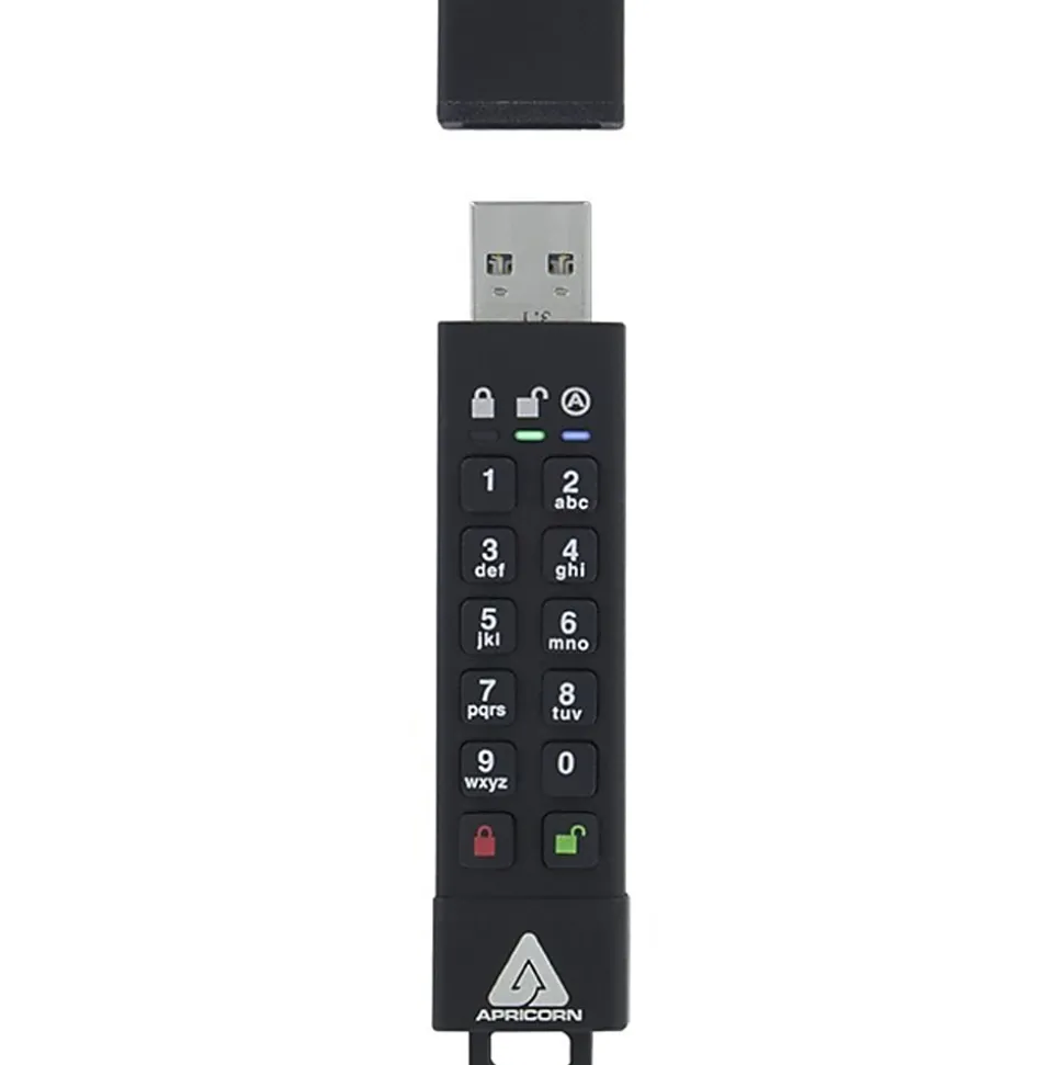 Apricorn 128GB Aegis Secure Key 3z USB 3.1 Flash Drive - 128 GB - USB 3.1 - 77 MB/s Read Speed - 72 MB/s Write Speed - ASK3Z128GB