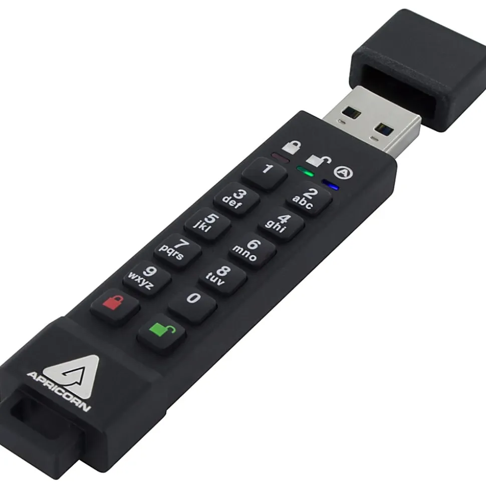Apricorn 16GB Aegis Secure Key 3z USB 3.1 Flash Drive - 16 GB - USB 3.1 - 77 MB/s Read Speed - 72 MB/s Write Speed - ASK3Z16GB