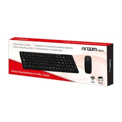 Argom Tech Classic Combo Spanish Wireless Keyboard & Mouse, Black, ARG-KB-7436