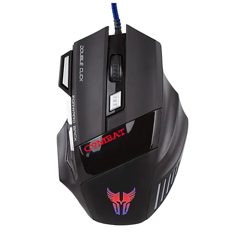 Argom Tech Combat Gaming Wired USB Mouse, Full Size, Black, A00439