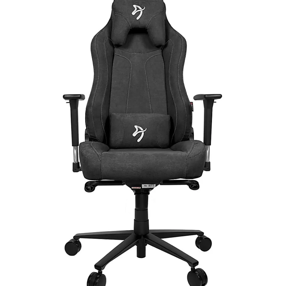 Arozzi Vernazza Premium Ergonomic Fabric High-Back Gaming Chair, Dark Gray/Black
