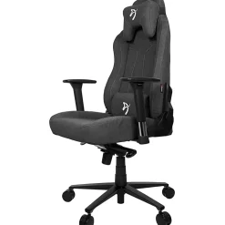 Arozzi Vernazza Premium Ergonomic Fabric High-Back Gaming Chair, Dark Gray/Black