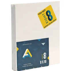 Art Alternatives Canvas Panels, 8"W x 10"H, White, Pack Of 8
