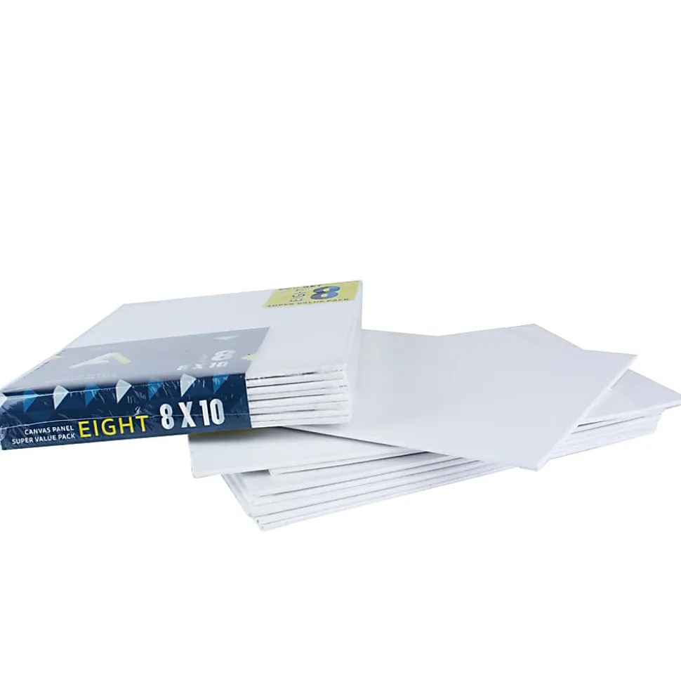 Art Alternatives Canvas Panels, 8"W x 10"H, White, Pack Of 8