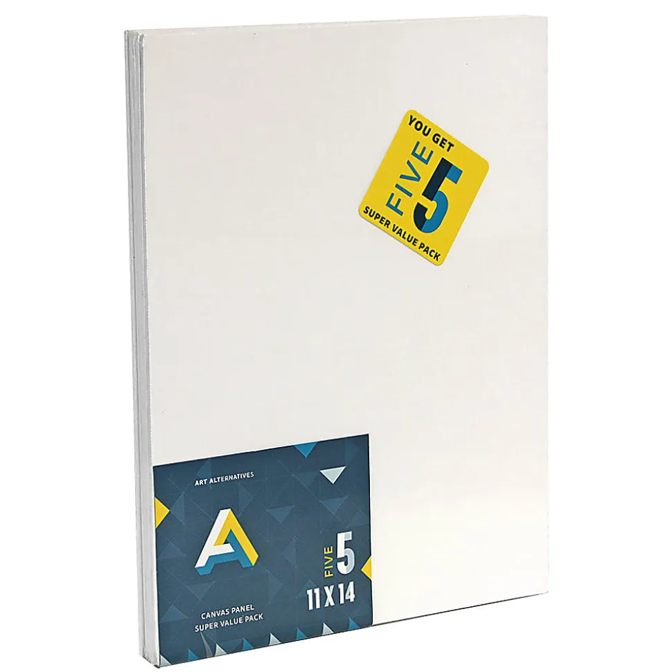 Art Alternatives Canvas Panels, 11"W x 14"H, White, Pack Of 5