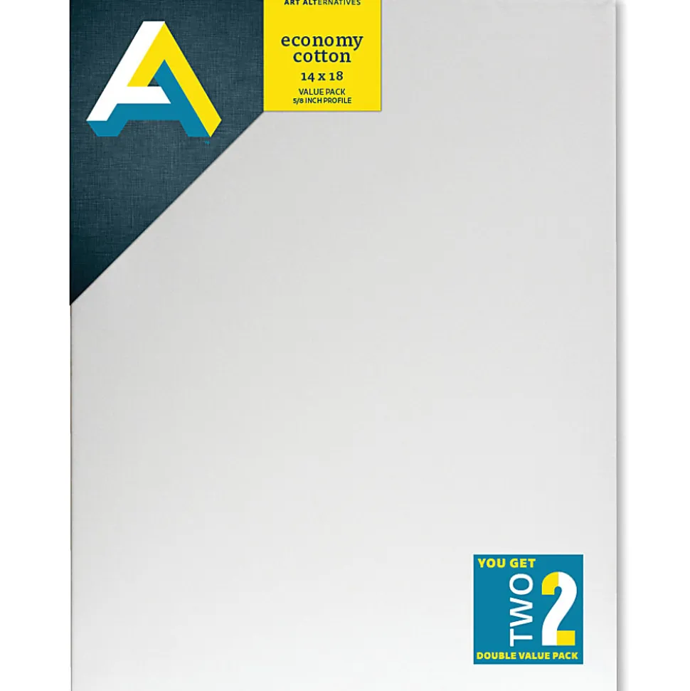 Art Alternatives Economy Cotton Stretched Canvases, 14"W x 18"H, Pack Of 2