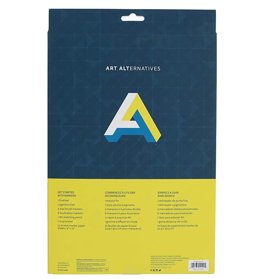 Art Alternatives Get Started Art Set, Drawing/Markers, Set Of 22 Pieces