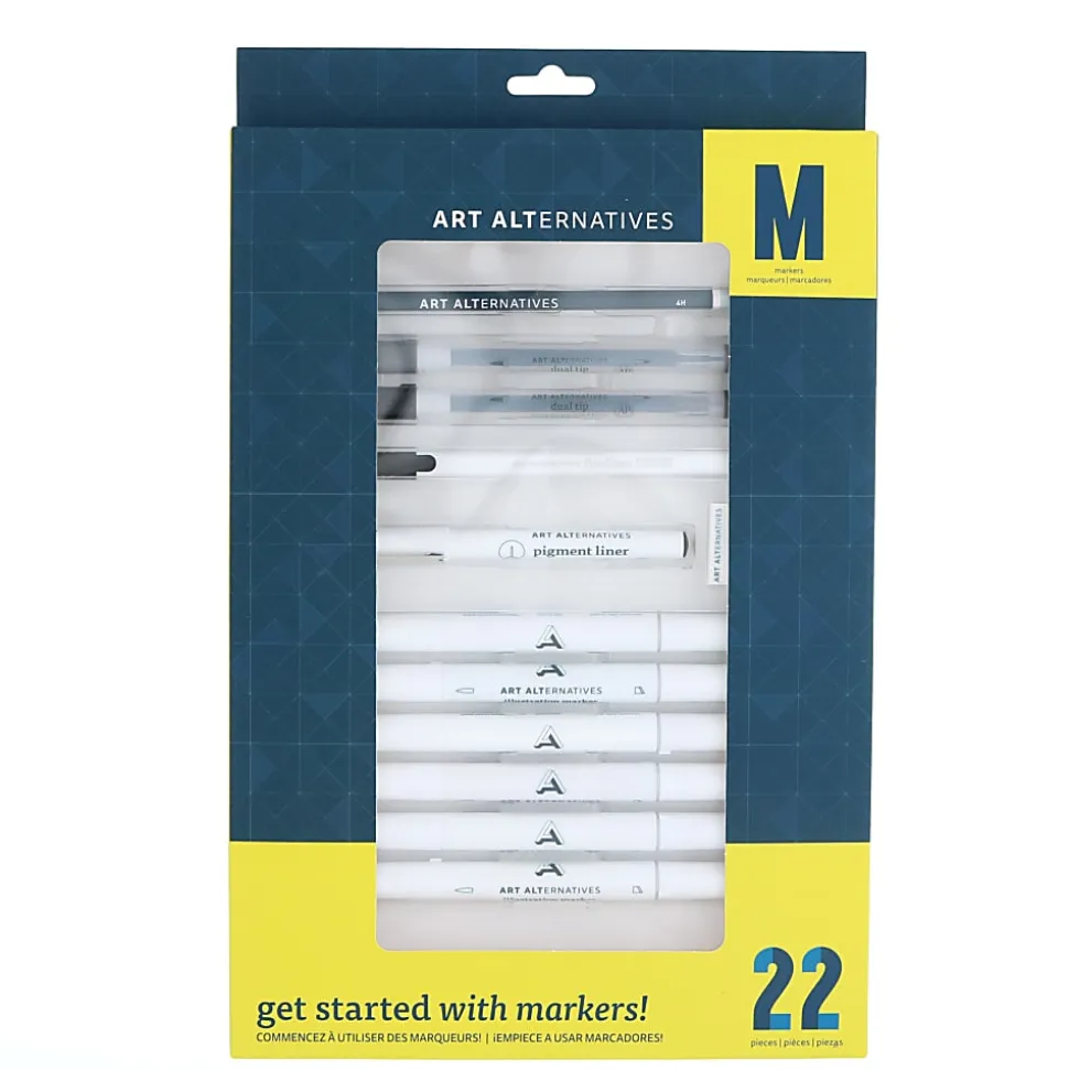 Art Alternatives Get Started Art Set, Drawing/Markers, Set Of 22 Pieces