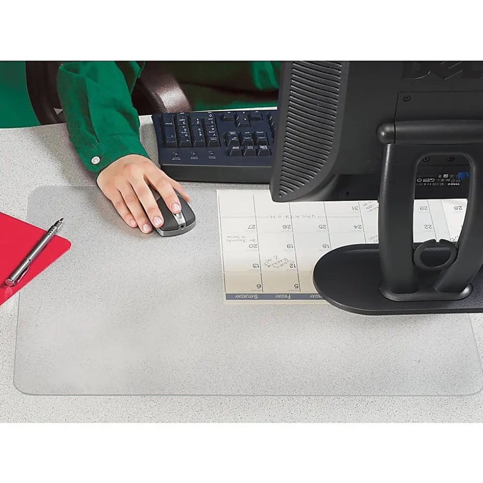Artistic™ Eco-Clear™ Desk Pad With Antimicrobial Protection, 19"H x 24"W, Frosted Clear