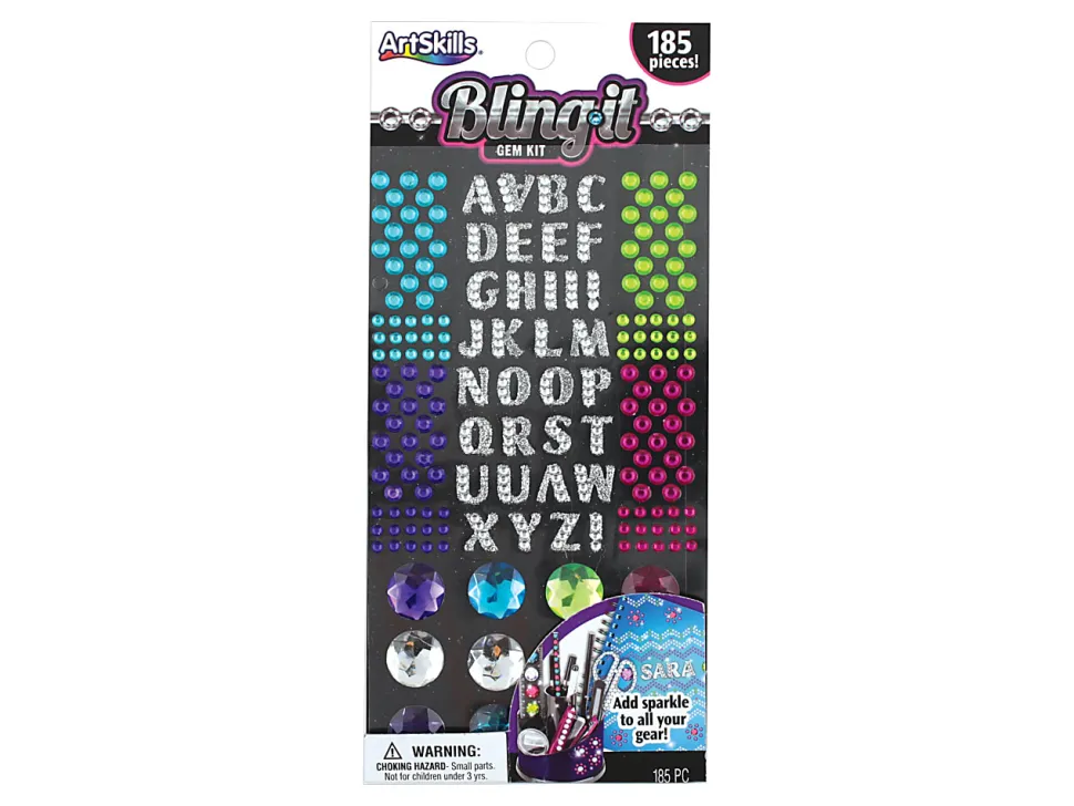 Artskills® Bling-It Gem Kit, 10"H x 4 1/2"W x 1/4"D, Assorted Colors