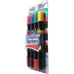 Artskills® Classic Poster Markers, Chisel Tip, Assorted Colors, Pack Of 4