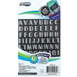 Artskills® Gem Alphabet Stickers, Large, 1 1/4", Custom, Silver, Pack Of 72