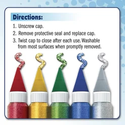 ArtSkills® Jumbo Glitter Glue, Assorted Classic Colors, Pack of 5