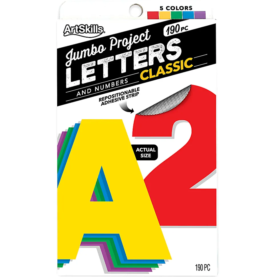 ArtSkills® Quick Letters, 4", Assorted Classic Colors, Pack Of 180