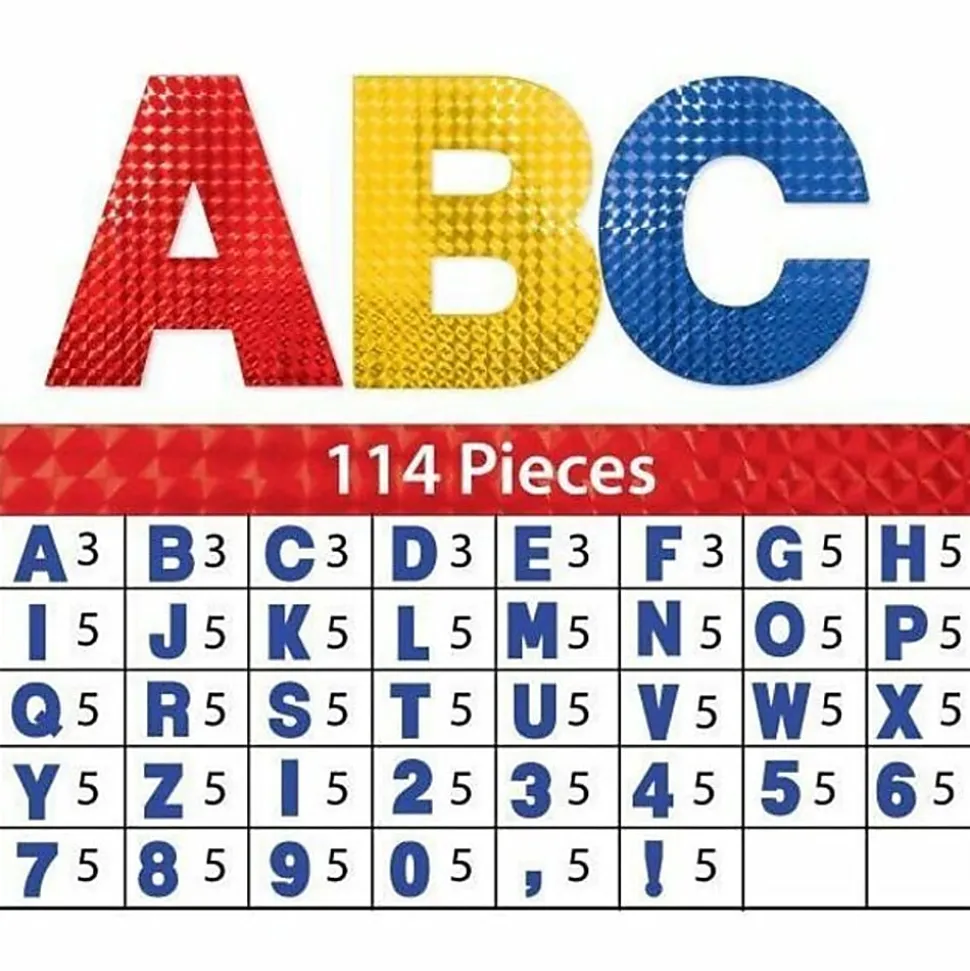 ArtSkills® Quick Letters, 4", Assorted Holographic Colors, Pack Of 108