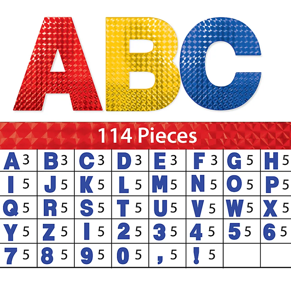 ArtSkills® Quick Letters, 4", Assorted Holographic Colors, Pack Of 108